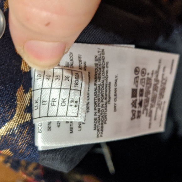 NEW Brooks Brothers Navy Bronze Antique Gold Orange Red Floral Jacquard Skirt - Picture 6 of 6